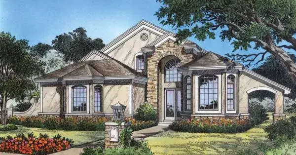 Florida house plans 96-215 - front exterior, 2,254 sq ft, 3 bed, 2 bath house plans | Monster House Plans