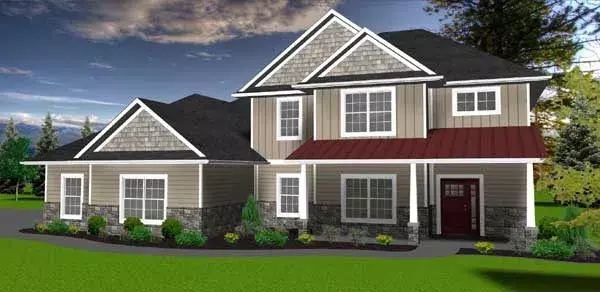 Traditional house plans 97-104 - front exterior, 2,900 sq ft, 4 bed, 2 bath house plans | Monster House Plans