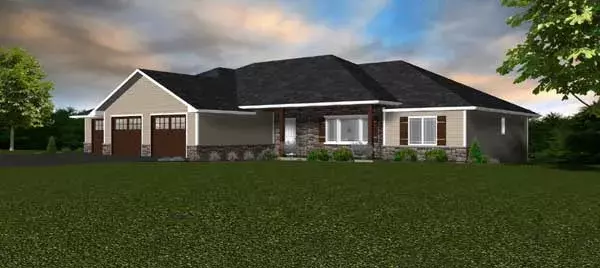 Ranch house plans 97-107 - front exterior, 1,980 sq ft, 3 bed, 2 bath house plans | Monster House Plans