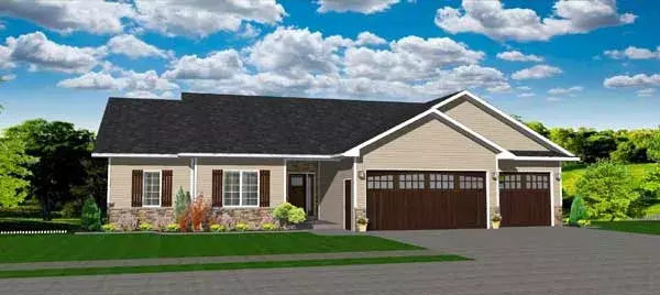 Ranch house plans 97-109 - front exterior, 1,850 sq ft, 3 bed, 2 bath house plans | Monster House Plans