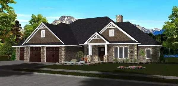 Craftsman house plans 97-111 - front exterior, 2,560 sq ft, 3 bed, 2 bath house plans | Monster House Plans
