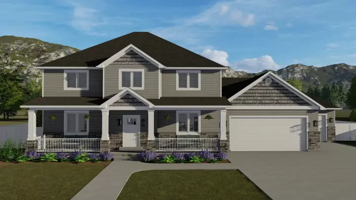 Traditional house plans 99-107 - front exterior, 3,016 sq ft, 4 bed, 2 bath house plans | Monster House Plans