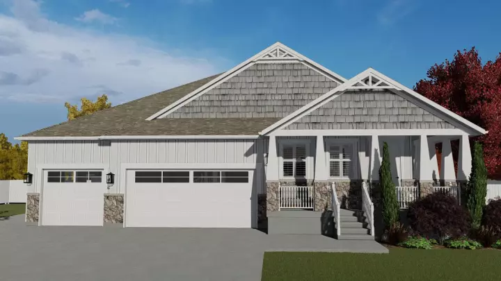 Craftsman house plans 99-109 - front exterior, 2,244 sq ft, 3 bed, 2 bath house plans | Monster House Plans