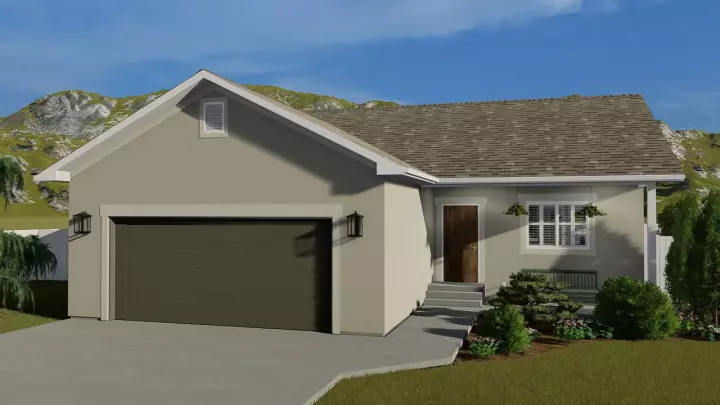 Traditional house plans 99-110 - front exterior, 1,069 sq ft, 2 bed, 2 bath house plans | Monster House Plans