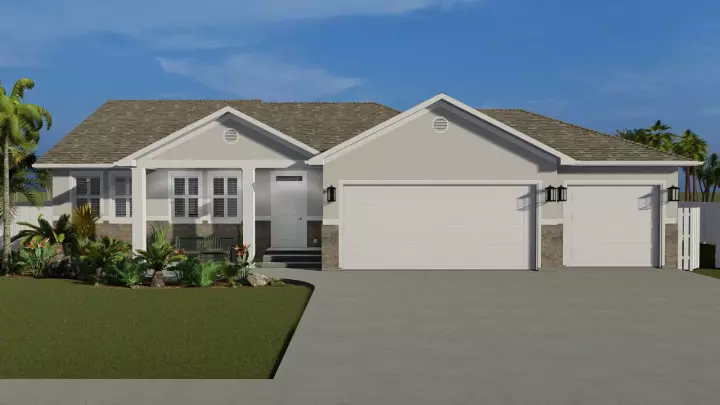 Traditional house plans 99-111 - front exterior, 1,644 sq ft, 3 bed, 2 bath house plans | Monster House Plans