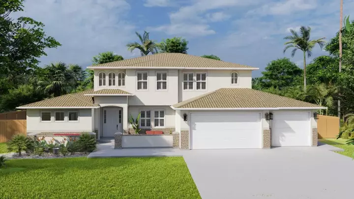 Mediterranean house plans 99-133 - front exterior, 3,859 sq ft, 4 bed, 3 bath house plans | Monster House Plans