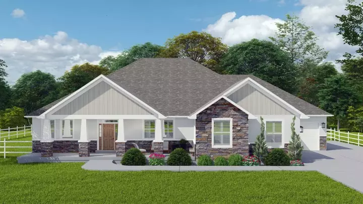 Craftsman house plans 99-136 - front exterior, 2,342 sq ft, 3 bed, 2 bath house plans | Monster House Plans