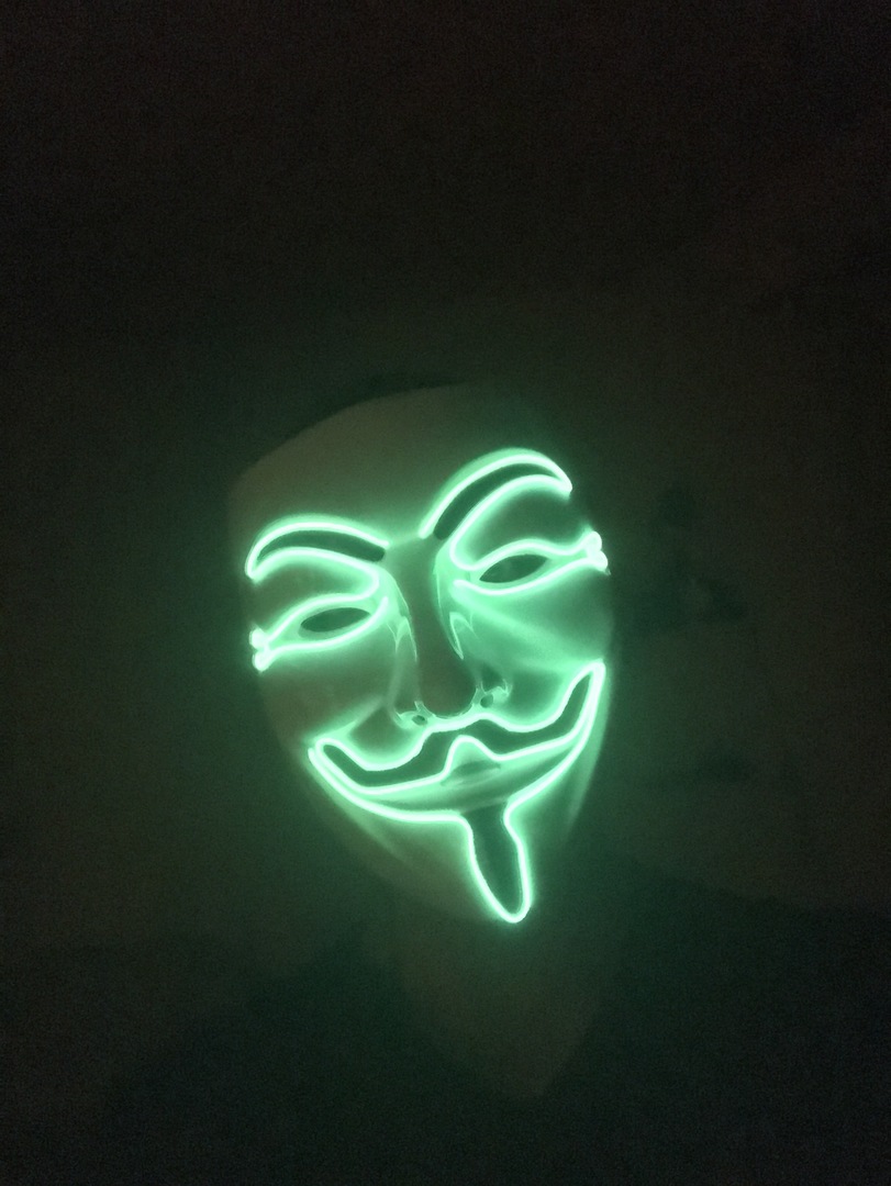Light Up Guy Fawkes Mask, LED Anonymous Mask iHeartRaves
