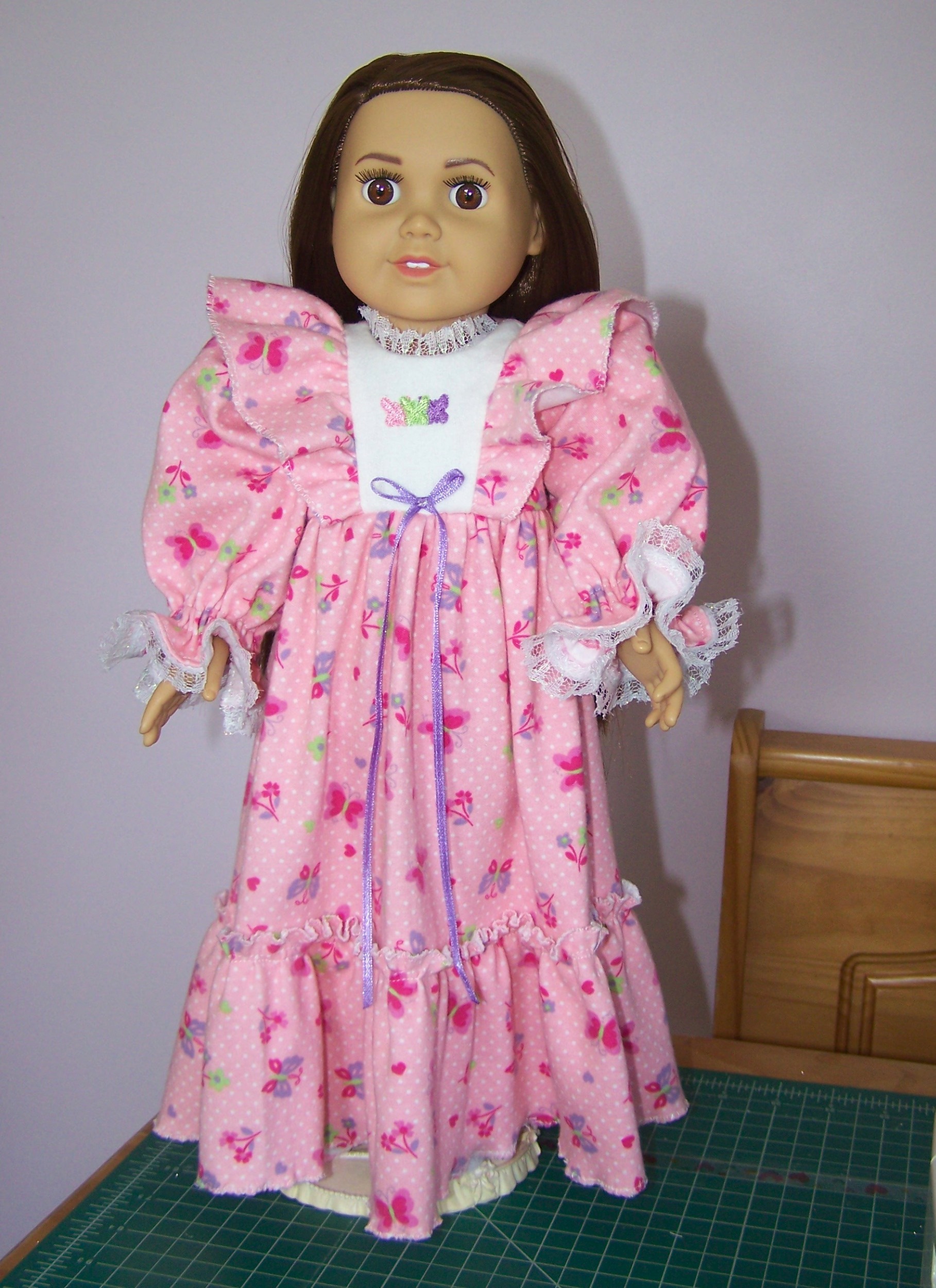 My Angie Girl Ruffled Nightgown Doll Clothes Pattern 18 inch American