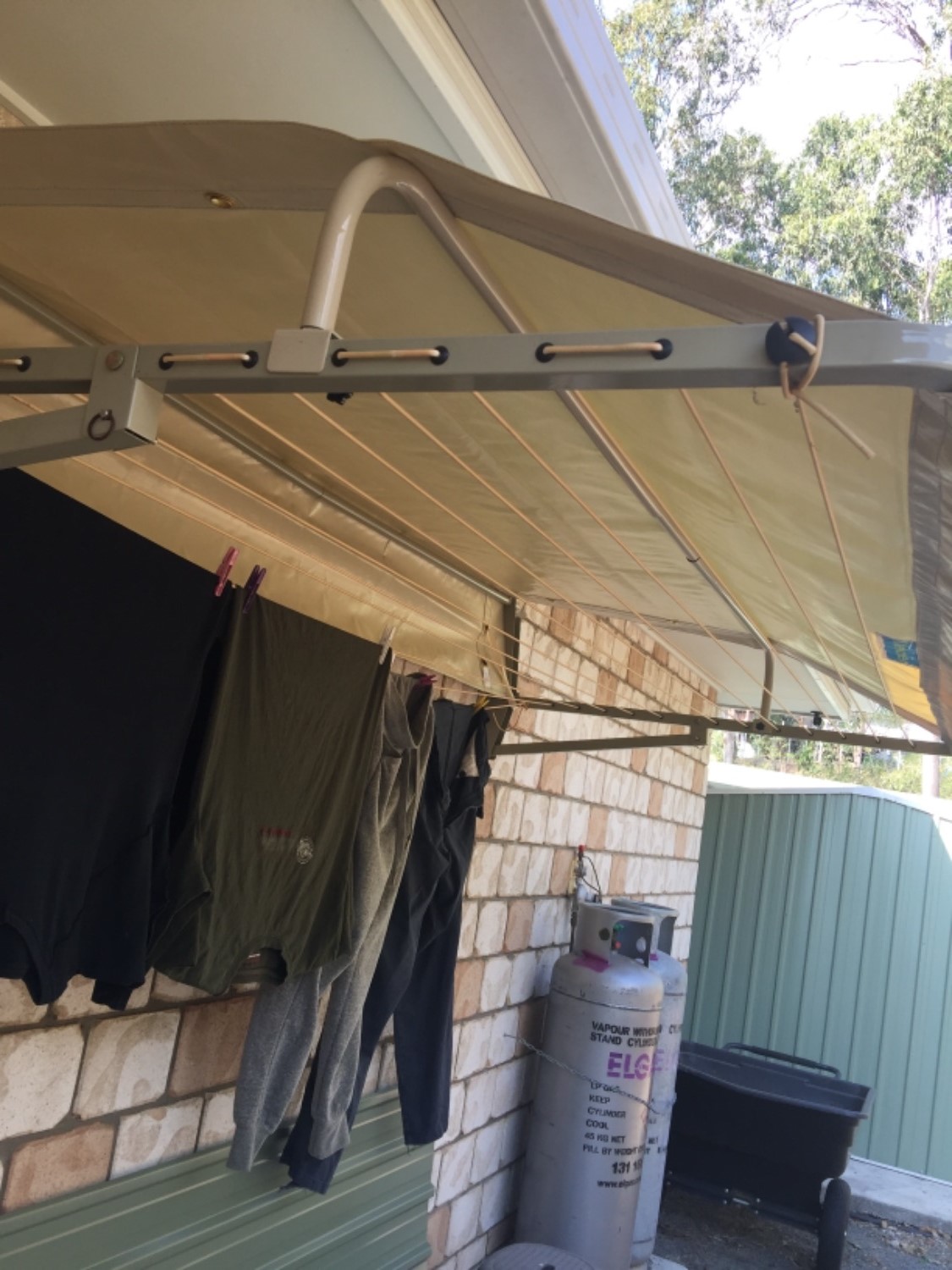 Folding Frame Clothesline Cover Lifestyle Clotheslines