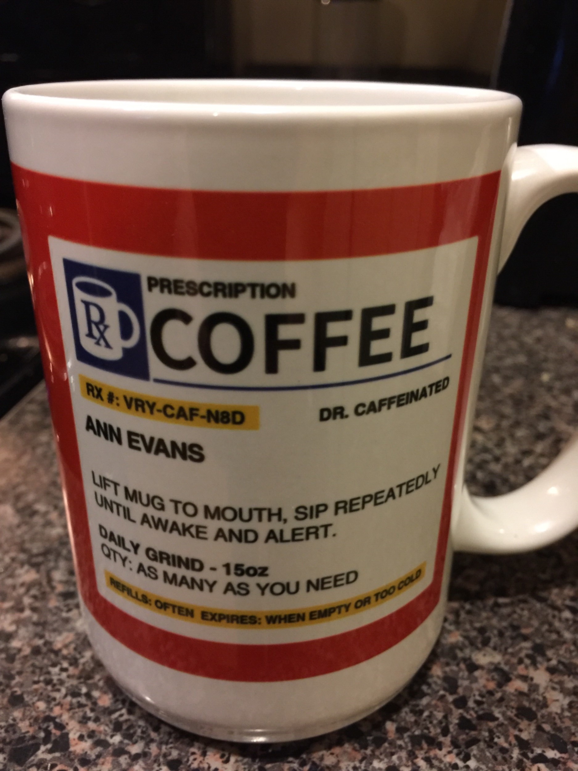 Personalized Prescription Coffee Mug / Cup Custom Name