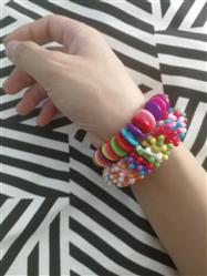 Angela. Swift verified customer review of PROLOSO 6 Pack Colorful Bead Round PieceBracelets Elastic Party Favors Kids Pretend Play