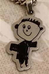 Erin H. verified customer review of Custom Kids Drawing Dog Tag Necklace - Silver
