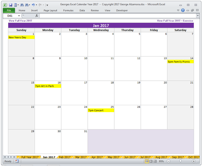 2007 year calendar