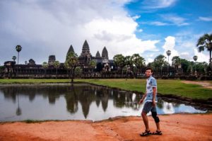 The students learned how these ancient water holding ponds, called barays, helped the Angkor Empire expand in the 9th century.