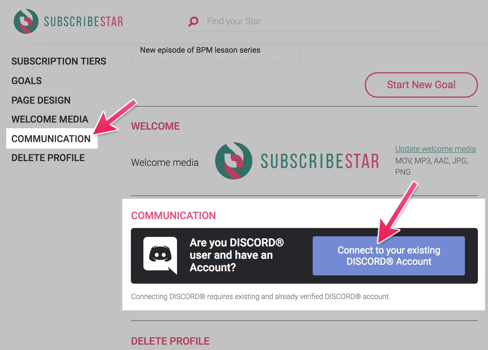 How To Integrate Discord To Your Subscribestar Profile