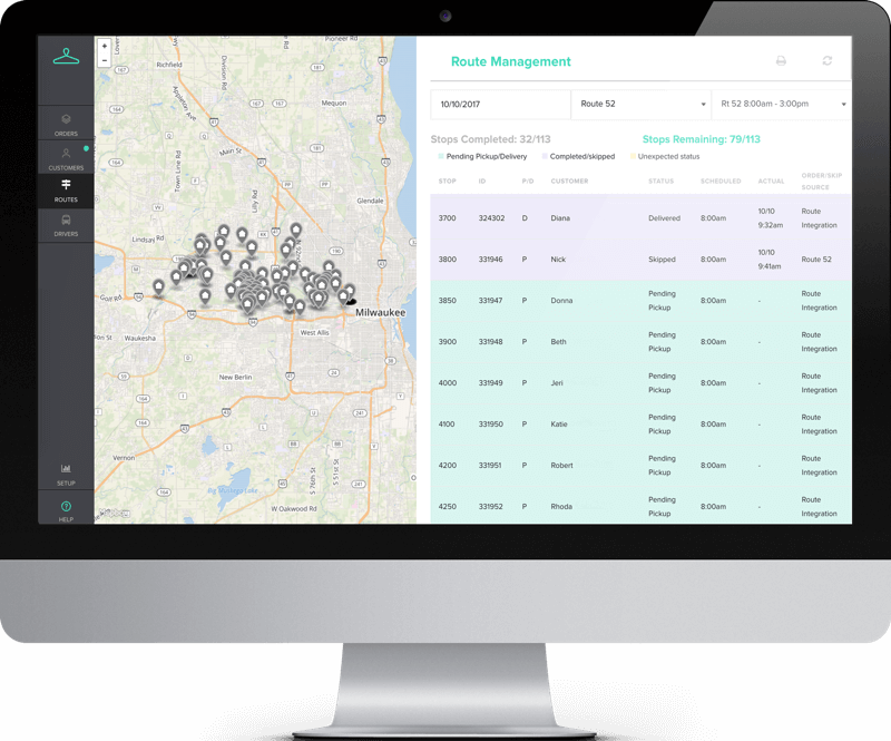 Track your drivers in real time with Starchup's Dry Cleaning & laundry delivery Management Software System