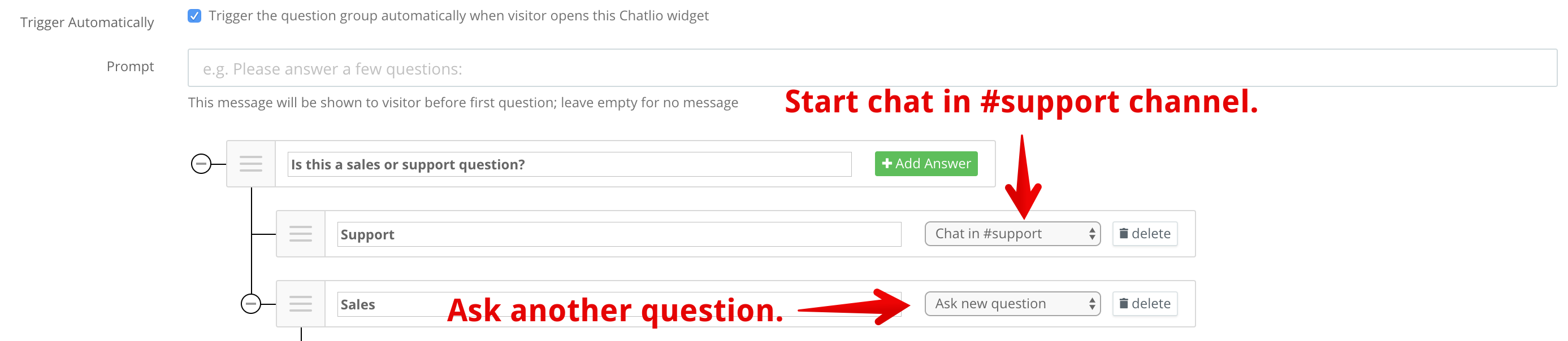 Chatlio question group example 1