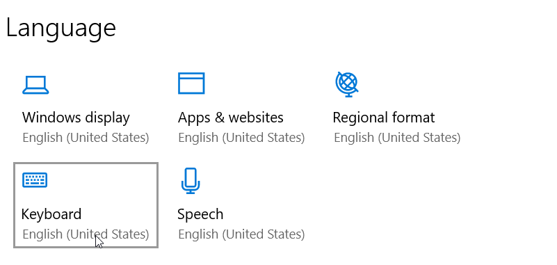 change keyboard layout windows 10