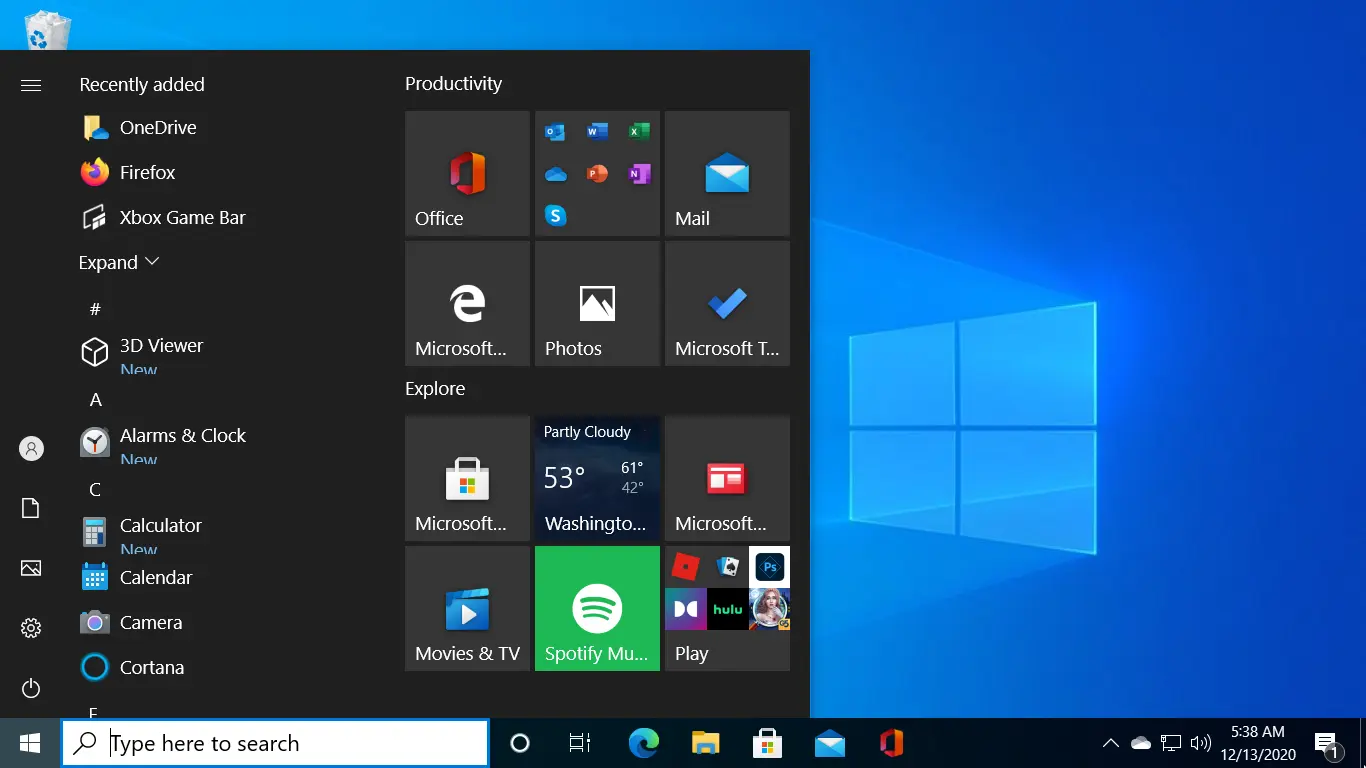 Reset Windows 10 Start Menu to Default