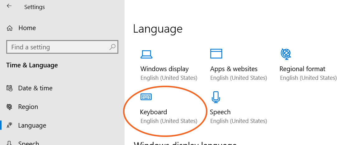 Change keyboard language to UK