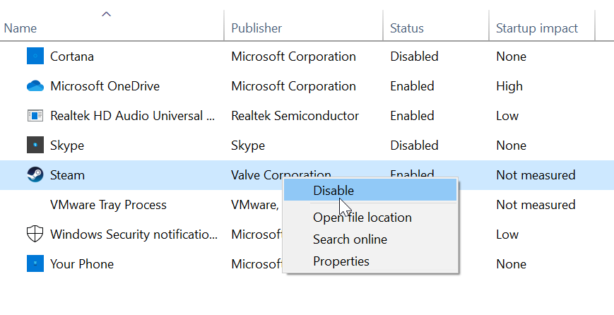 how to stop steam from opening on startup