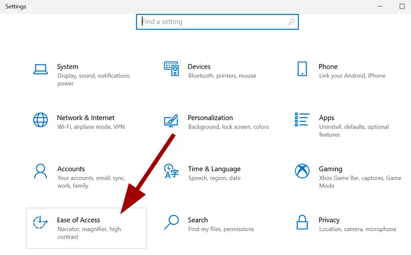 Windows 10 Ease of Access