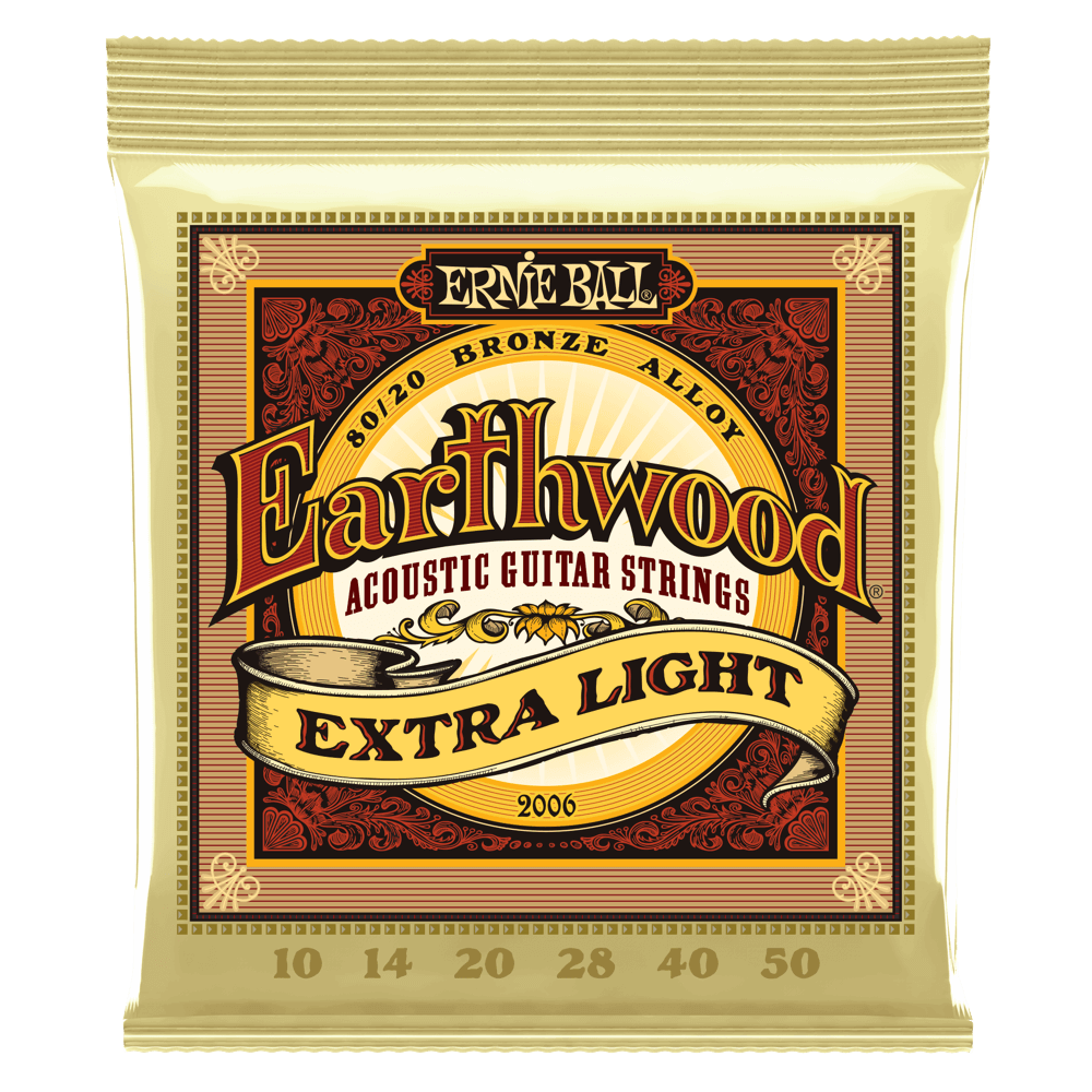 Earthwood 80/20 Bronze Acoustic Guitar Strings Ernie Ball