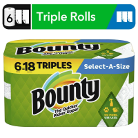 Bounty Paper Towel Select A Size 6=18 Triples White