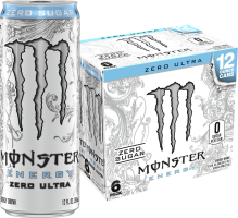 Monster Energy Zero Ultra Sugar Free Energy Drink, 12 Fl Oz 6 Pack
