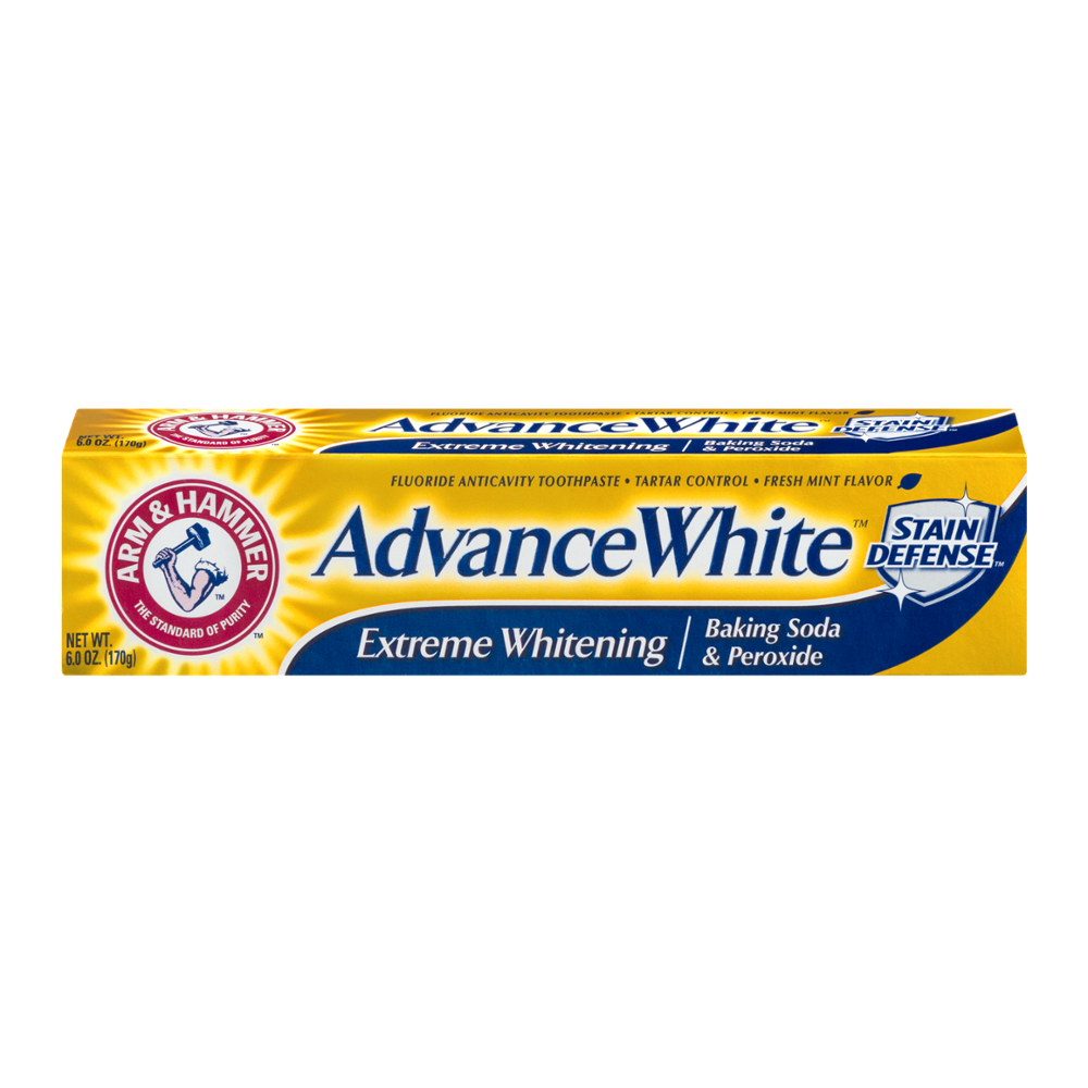 Arm & Hammer Advance Extreme White Stain Defense Fluoride Toothpaste with Baking Soda and Peroxide 6.0oz PKG