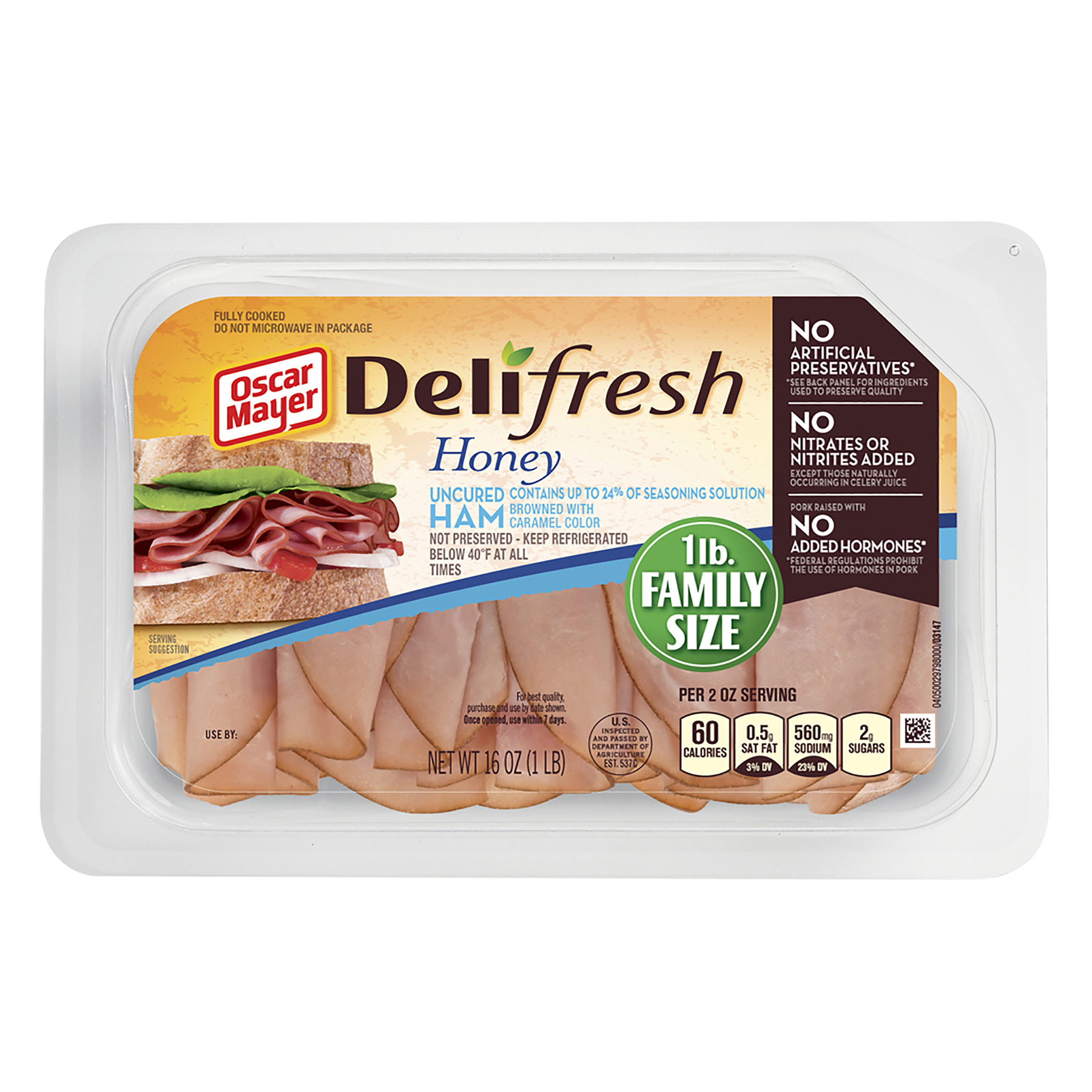 Oscar Mayer Deli Fresh Honey Ham Family Size 16oz PK