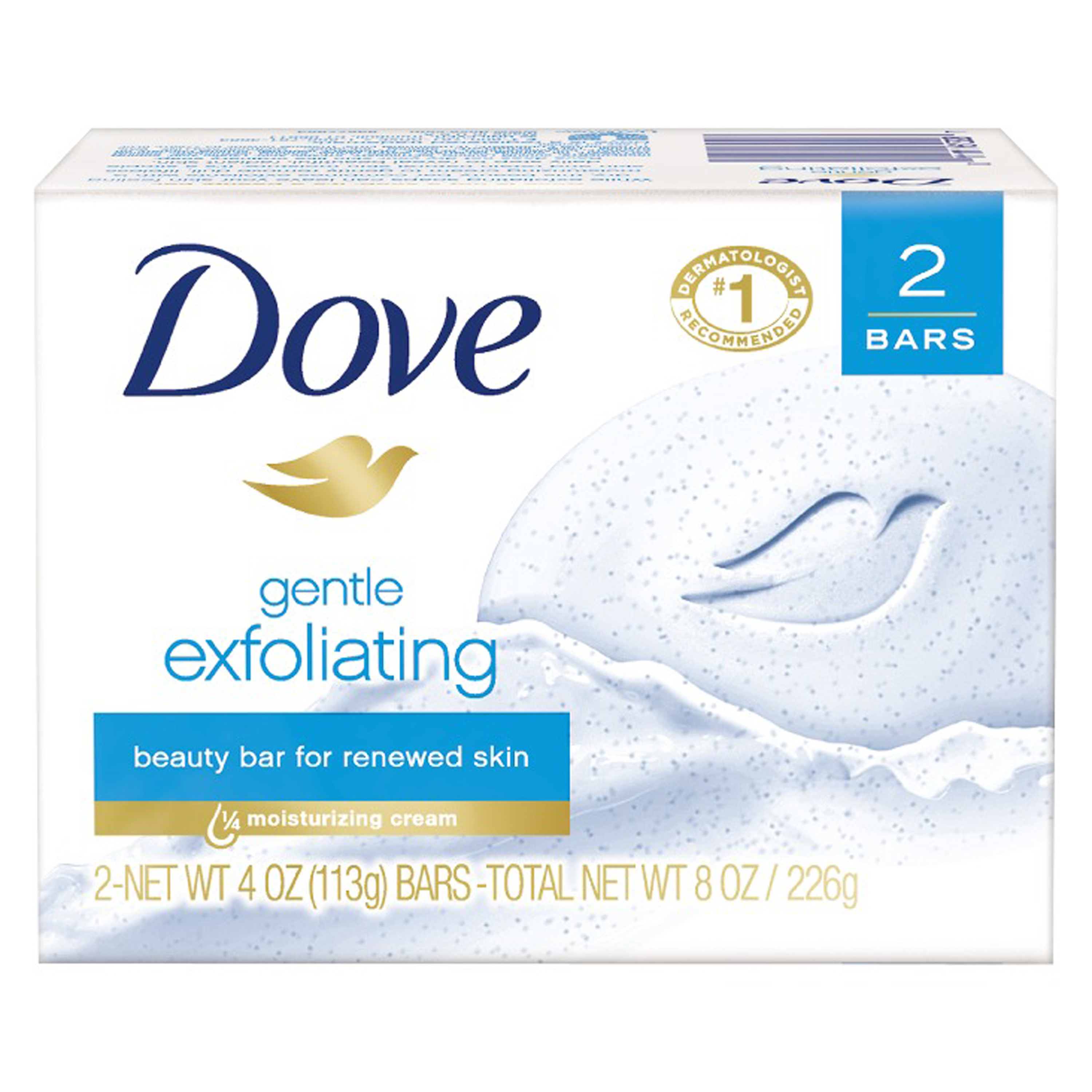 Dove Beauty Bar Gentle Exfoliating 2PK of 4oz Bars