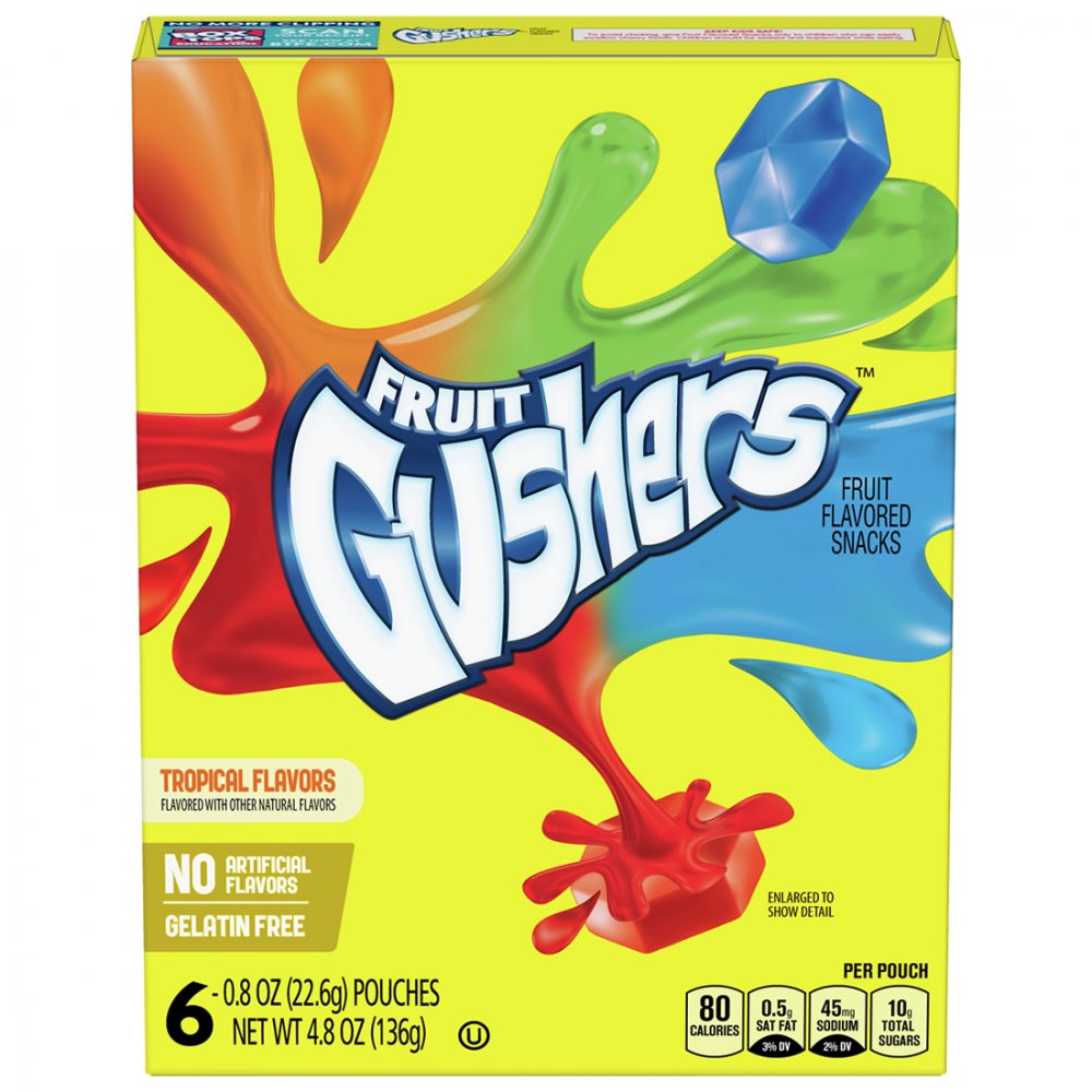 Betty Crocker Fruit Gushers Tropical Flavors 6CT 5.4oz Box