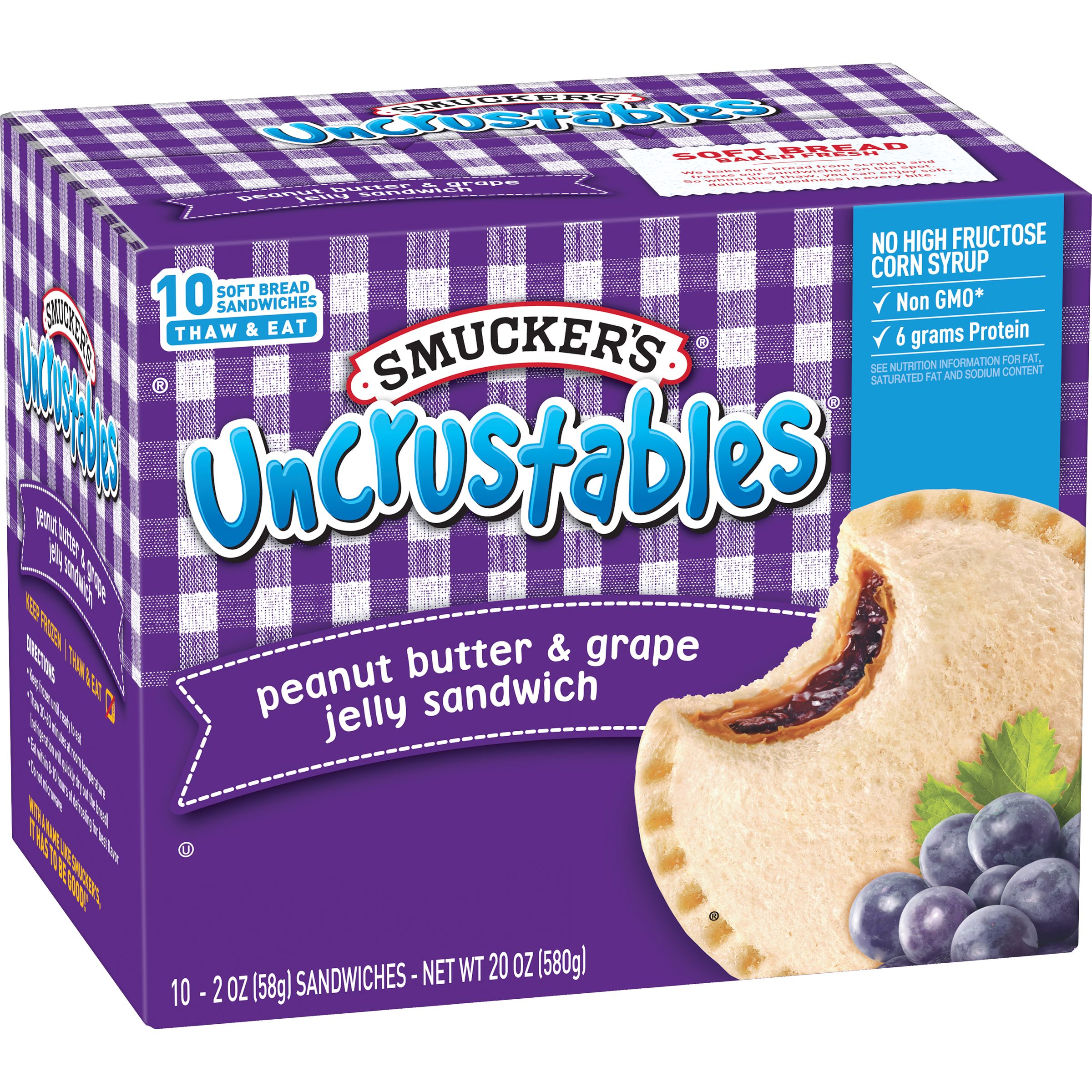 Smucker's Uncrustables Peanut Butter and Grape Jelly 10CT