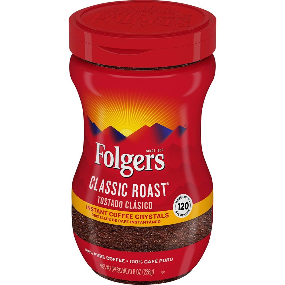Folgers Classic Roast Instant Crystals 8oz Jar