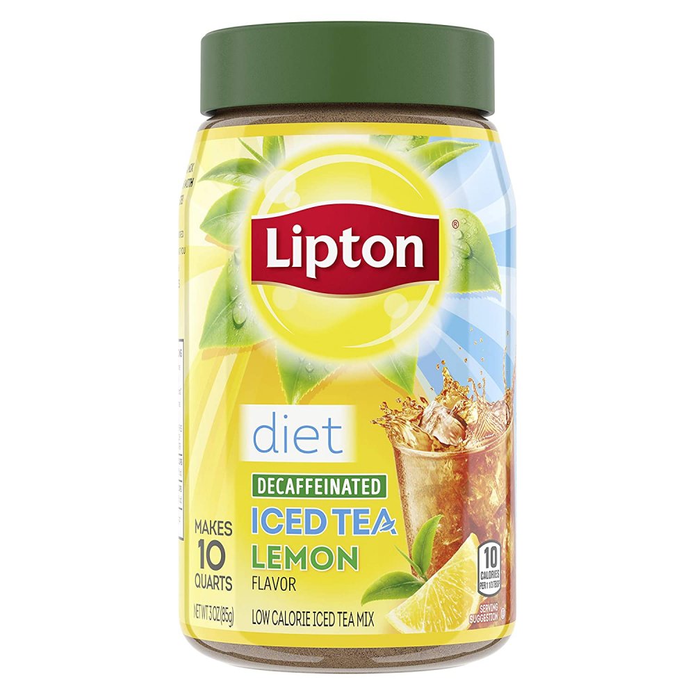 Lipton Iced Tea Mix Diet Decaf with Lemon Makes 10 Quarts 3oz Can