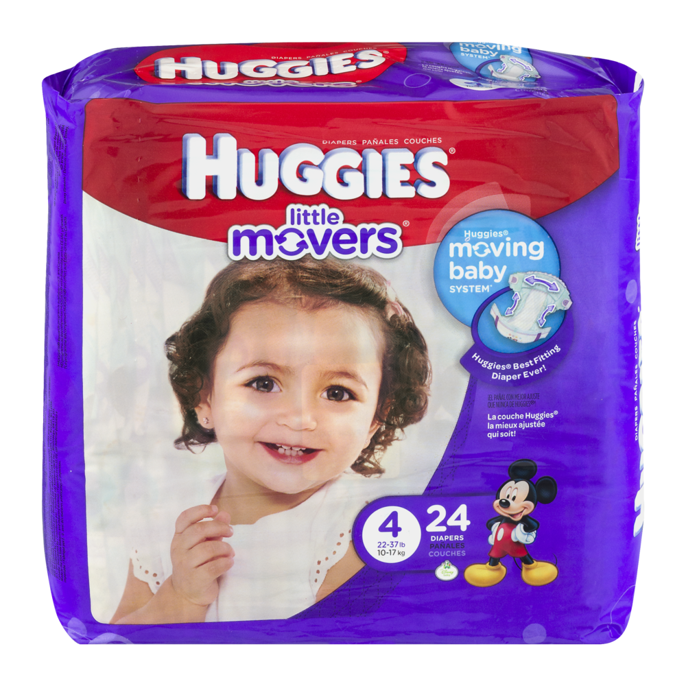 Huggies Little Movers Diapers Size 4 (22-37LB) Jumbo Pack 22CT PKG