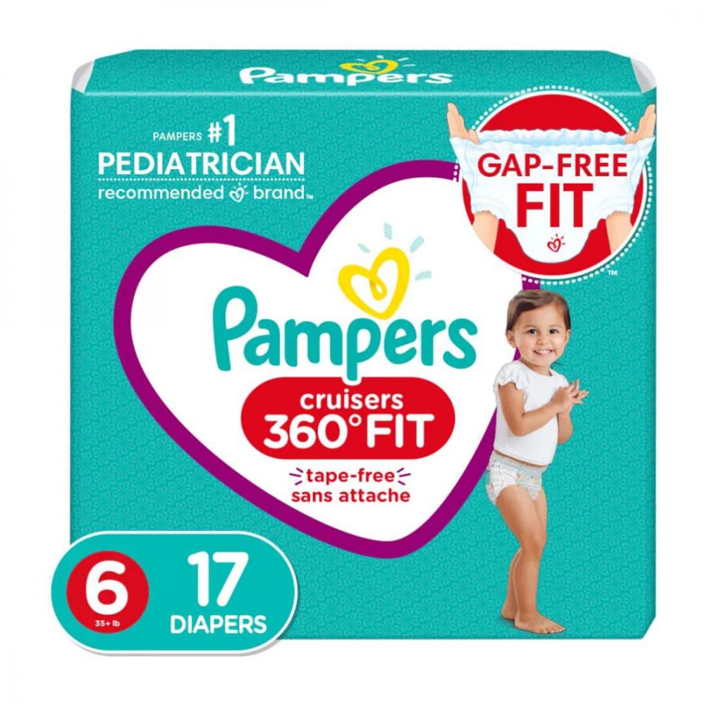 Pampers Cruisers Diapers Size 6 (Over 35LB) Jumbo Pack 17CT