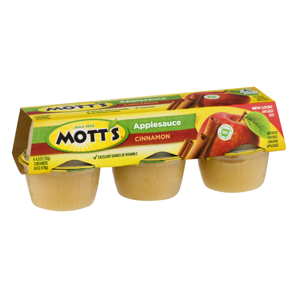 Mott's Applesauce Cinnamon 4oz EA 6CT 24oz PKG
