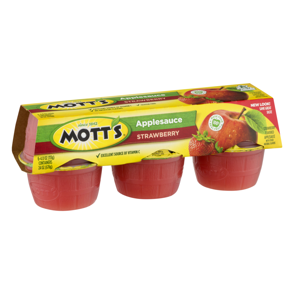 Mott's Applesauce Strawberry 4oz EA 6CT 24oz PKG