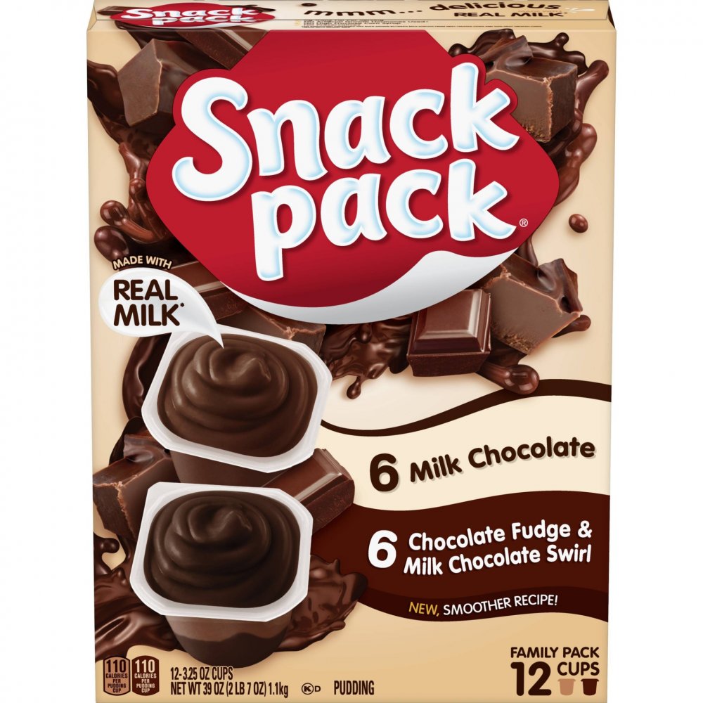Hunt's Snack Pack Pudding  Milk Chocolate & Chocolate Swirl 12CT Cups