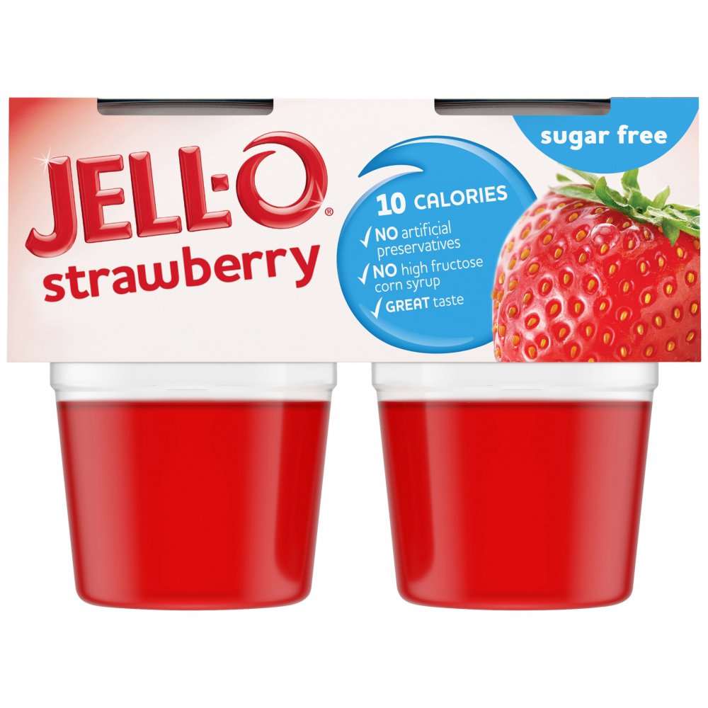 Jell-O Gelatin Snacks Sugar Free Strawberry 4CT