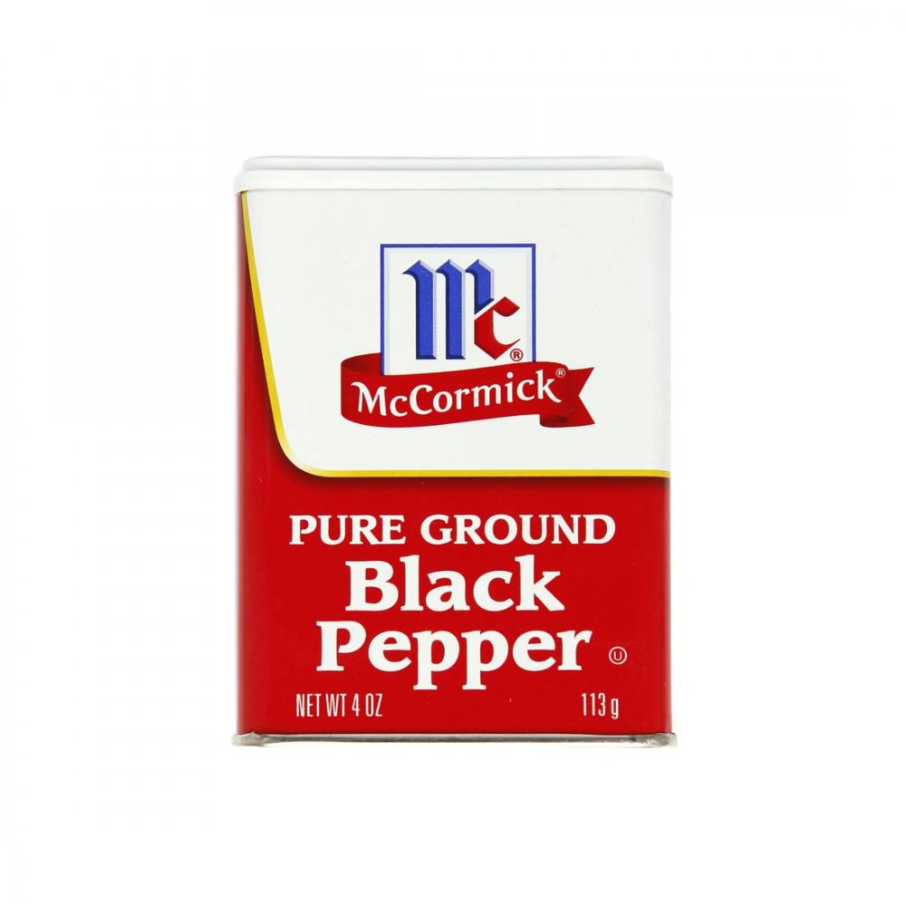 McCormick Black Pepper, Ground 4oz. Can