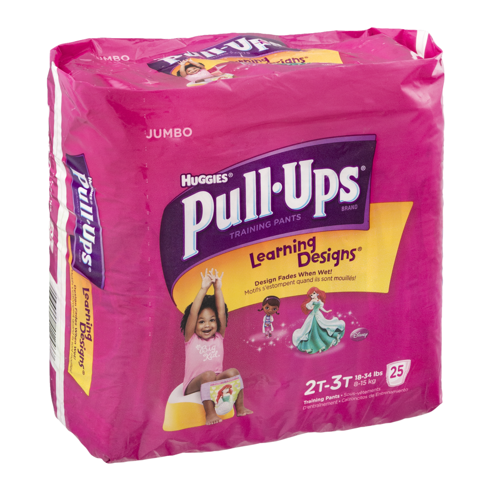 Huggies Pull-Ups Training Pants Learning Designs 2T-3T Girls Jumbo Pack 25CT