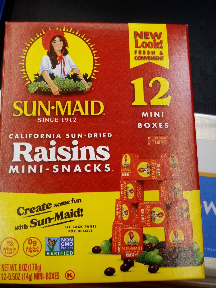 Sun Maid Raisins 12CT Mini Boxes 6oz PKG