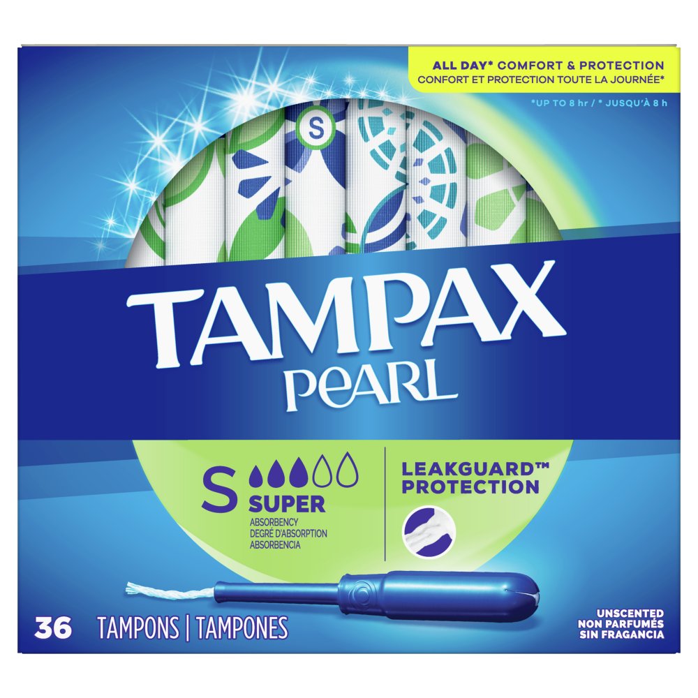 Tampax Pearl Tampons Super Absorbency w Plastic Applicator Unscented 36CT
