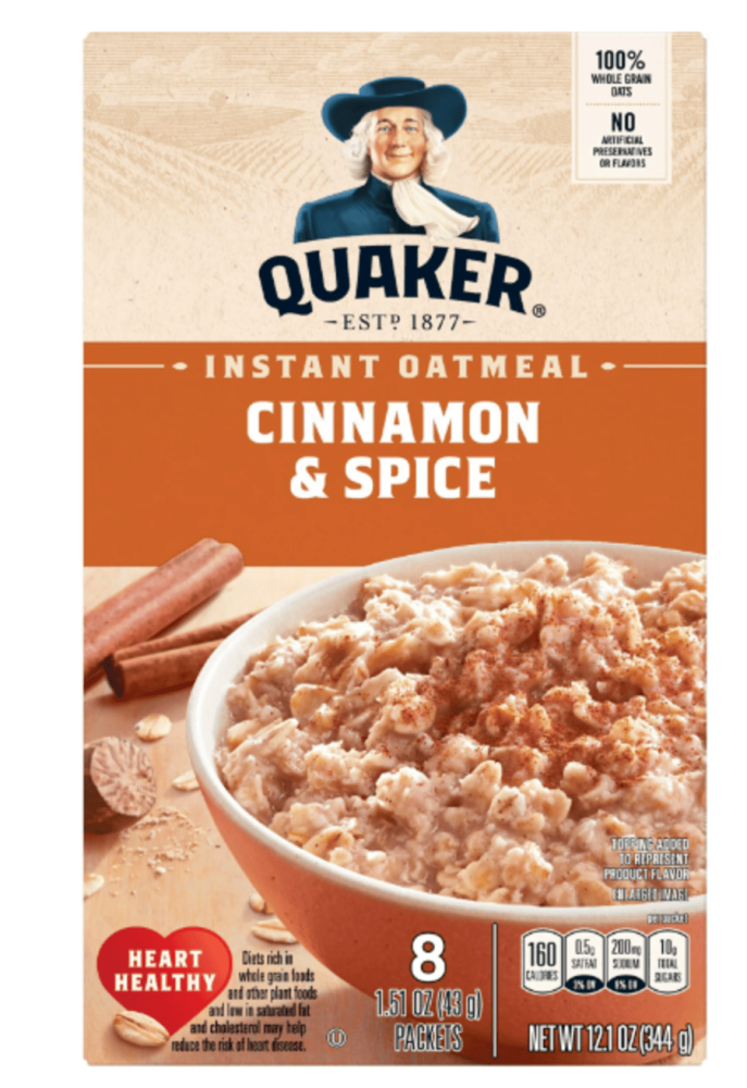 Quaker Instant Oatmeal Cinnamon & Spice 8PK 12.1 oz Box