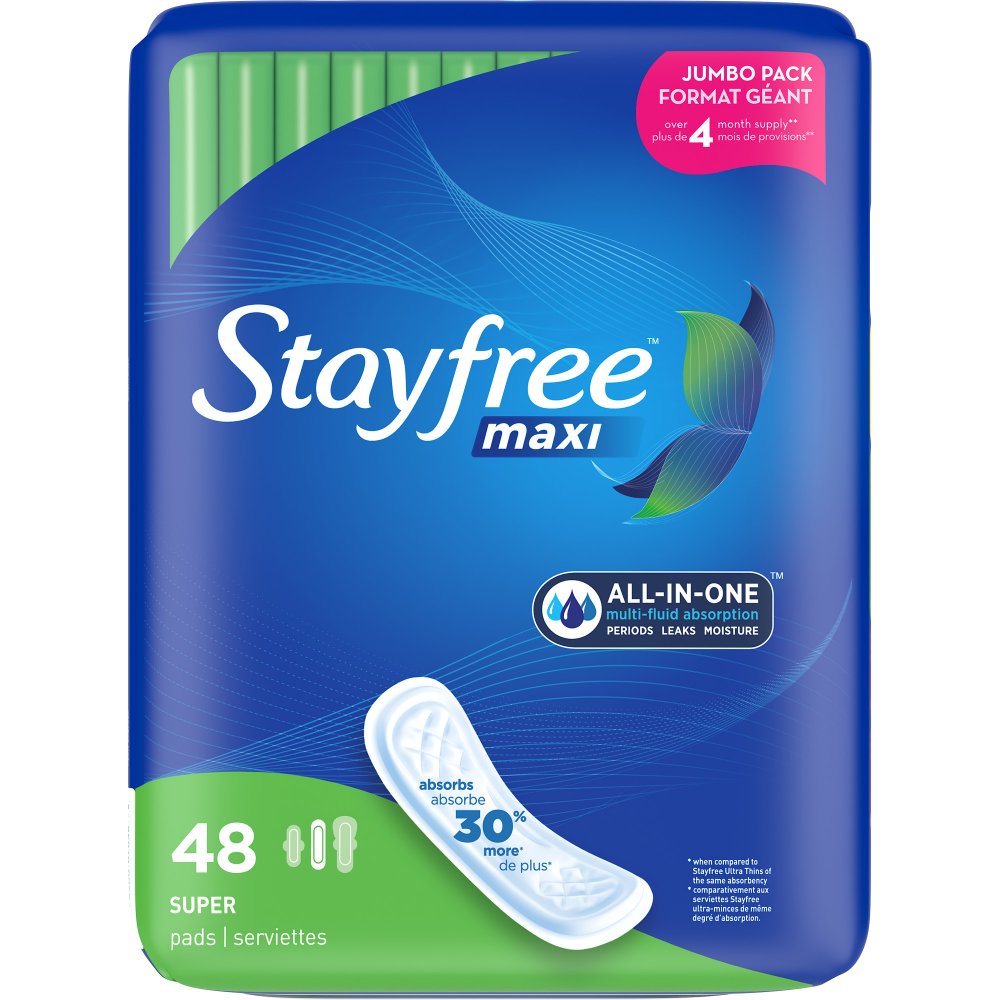 Stayfree Maxi Super Protection 48CT
