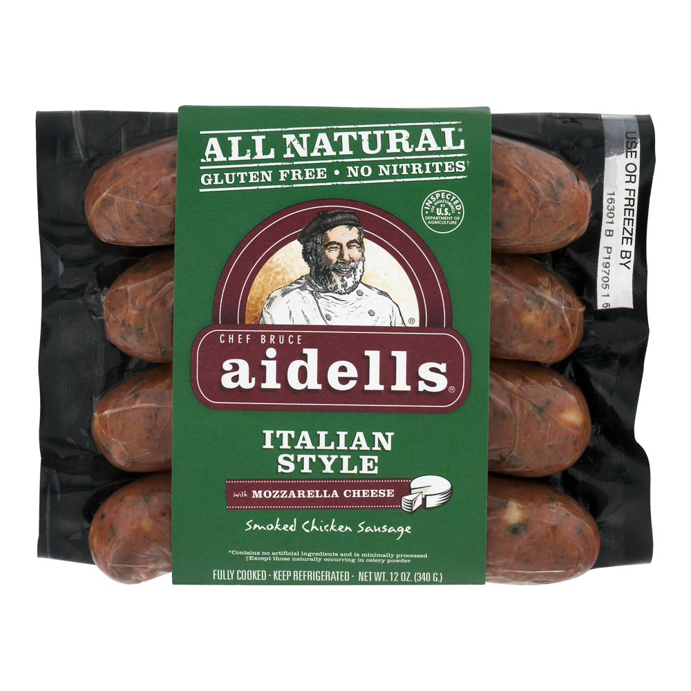 Aidells Smoked Chicken Sausage Italian Style With Mozzarella Cheese 12oz